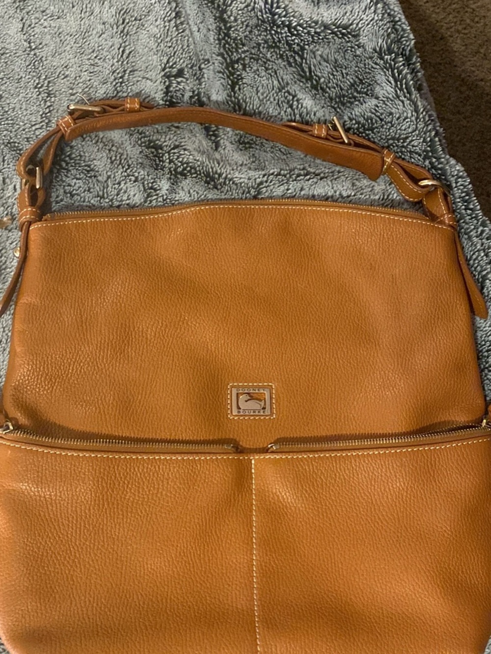 Dooney & Bourke Tan Pebbled Leather Hobo Shoulder Bag
